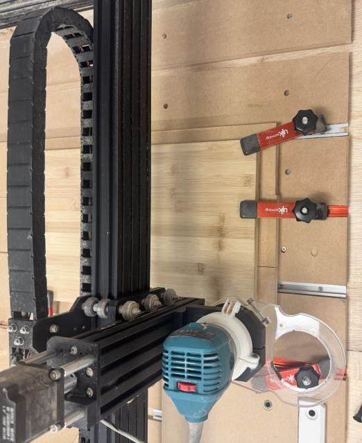 CNC router cutting the bamboo panels
