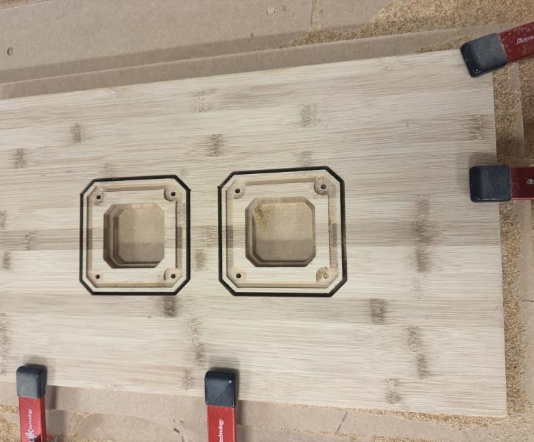 CNC-cut bamboo panels still in the stock