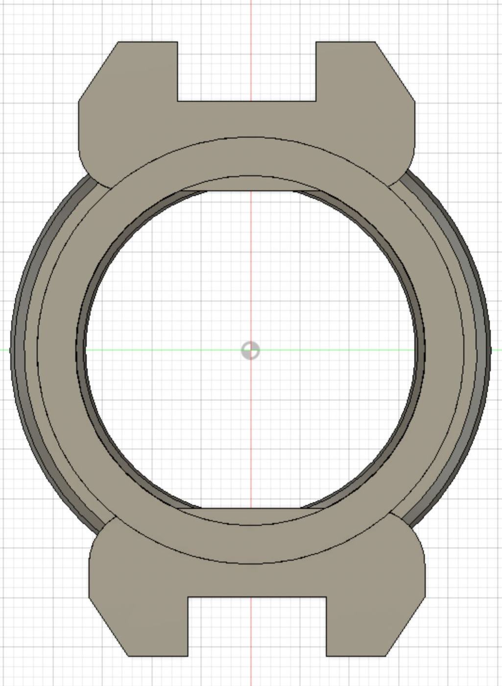 CAD drawing of the watch bezel